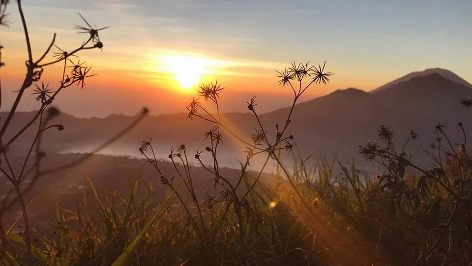 Sunrise seen from the slopes of Mount Batur